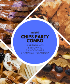 CHIPS PARTY COMBO: 5 WAFFLES DE NARANJA HOLANDESA + 5 WAFFLES DE CHOCOCHIPS + 5 WAFFLES DE BROWNIE + 5 WAFFLES ARANDANOS